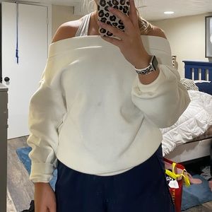 White off the shoulder sweater size small